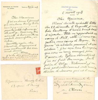 Paul CLAUDEL (1868-1955). 17 L.A.S. et 1...