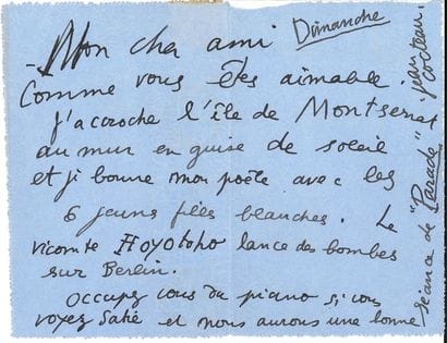 Jean COCTEAU (1889-1963). 2 L.A.S., Paris...