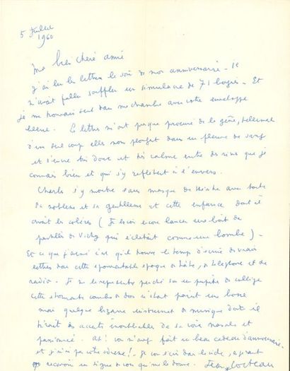 Jean COCTEAU. 2 L.A.S., 2 avril et 5 juillet...