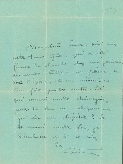 COLETTE (1873-1954). 2 L.A.S. ; 1 page oblong...