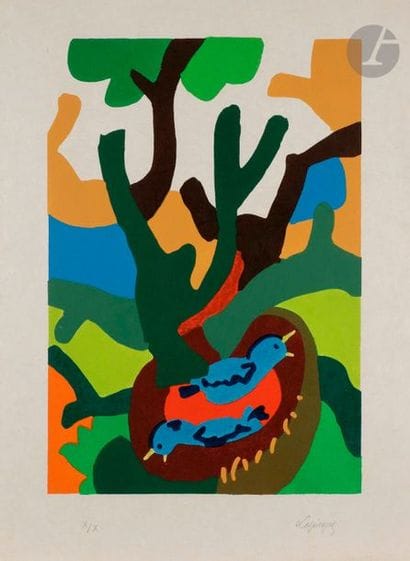 Charles LAPICQUE (1898-1988)
Le Nid, 1970
Lithographie...