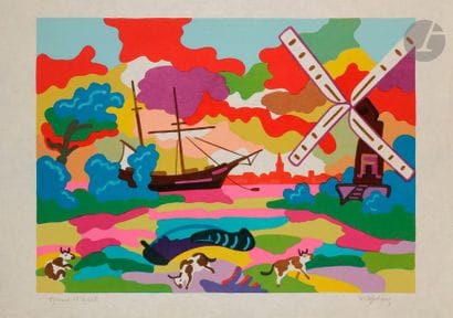 Charles LAPICQUE (1898-1988)
Marine hollandaise,...