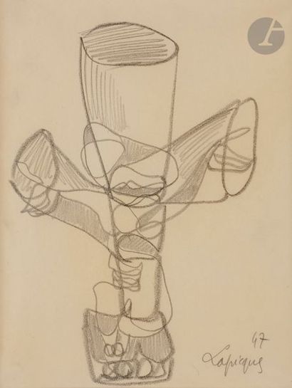 Charles LAPICQUE (1898-1988)
Calvaire, 1947
Fusain.
Signé...