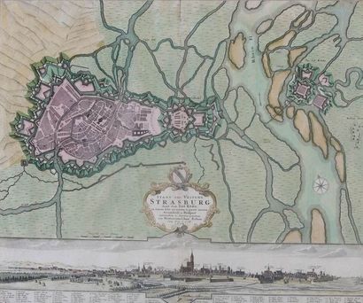 GRAVURE EN COULEURS représentant une vue...
