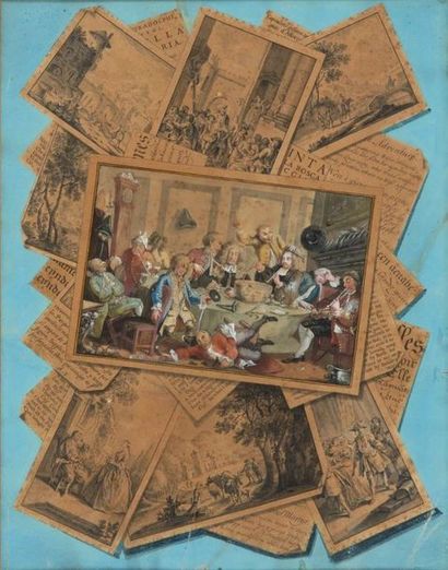 PAIRE DE GRAVURES à décor de trompe l'oeil

XVIIIème...