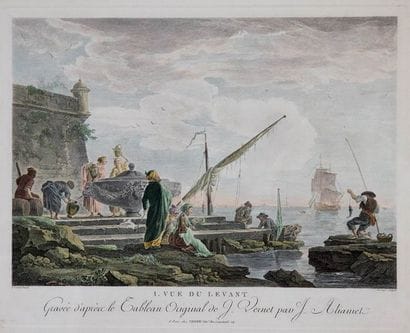 LOT DE NEUF GRAVURES EN COULEURS 

XIXème...