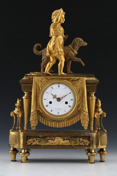PENDULE L'Enfant au chien

Epoque Empire

Bronze...