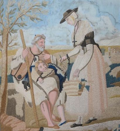 TROIS SOIES brodées et gouachées

Epoque...