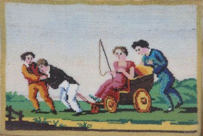 TABLEAU en perles 

Epoque Restauration -...