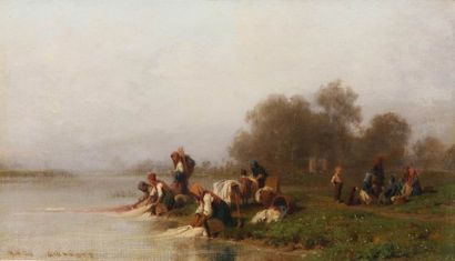 Karl GIRARDET (1813-1871)

Lavandières en...
