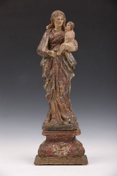 STATUETTE DE VIERGE A L'ENFANT

XVIIIème...
