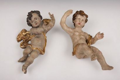 PAIRE DE STATUETTES D'ANGELOT

XVIIIème Siècle

Bois...