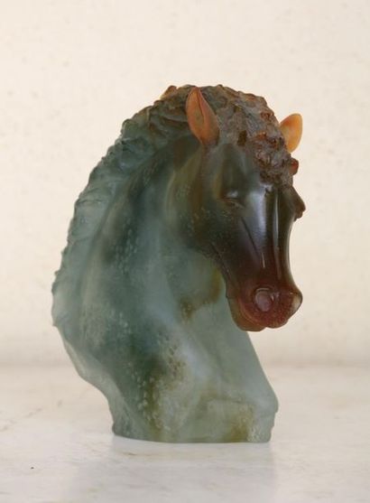 DAUM France 

Horse head 

Modern

Polychrome...