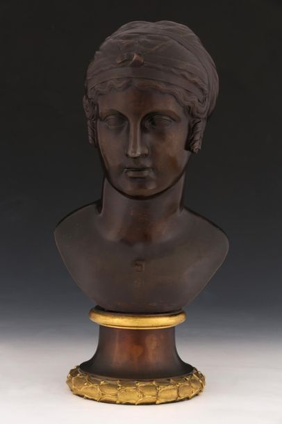 BUST of Sapho, Greek style, in bronze with...