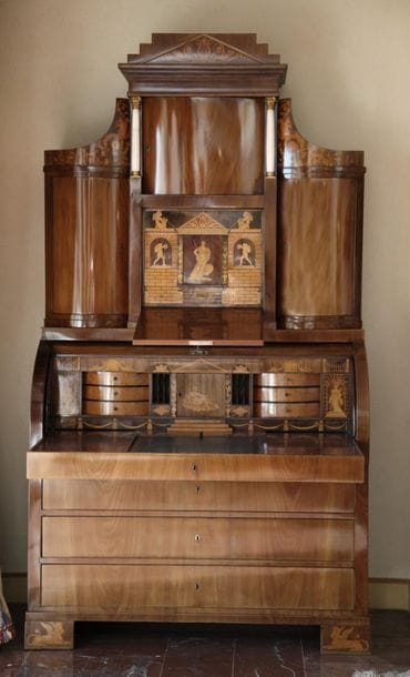 CYLINDER DESK

 Austria - Biedermeier - XIXth...