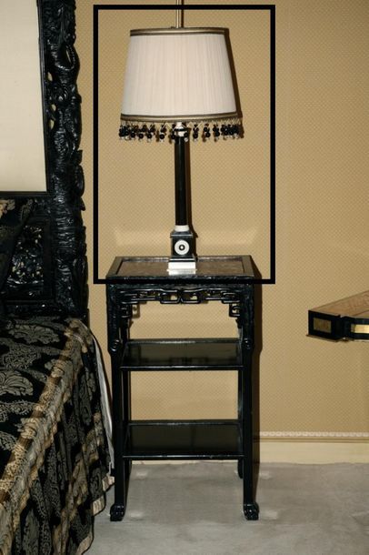 PAIR OF COLUMN LAMPS 

Neoclassical Style

Blackened...
