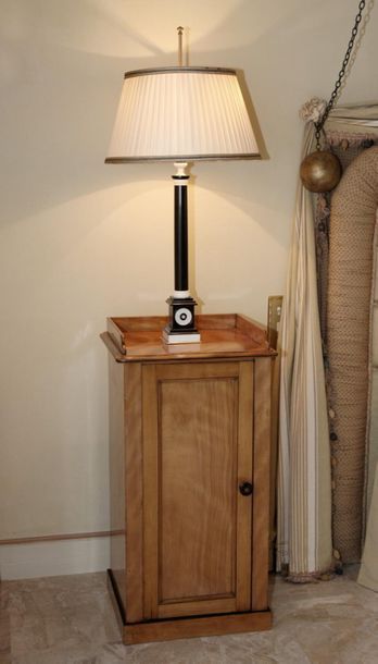 PAIR OF COLUMN LAMPS 

Neoclassical Style

Blackened...
