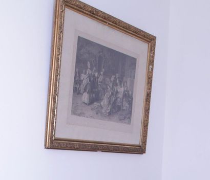 LARGE ENGRAVING in black after Arturo RICCI

Titled...