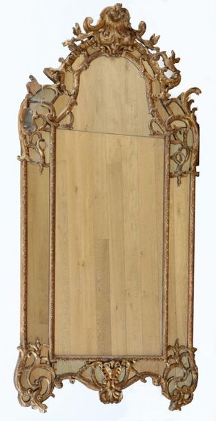LARGE MIRROR WITH GLASS PANES 

Regency period

Carved...