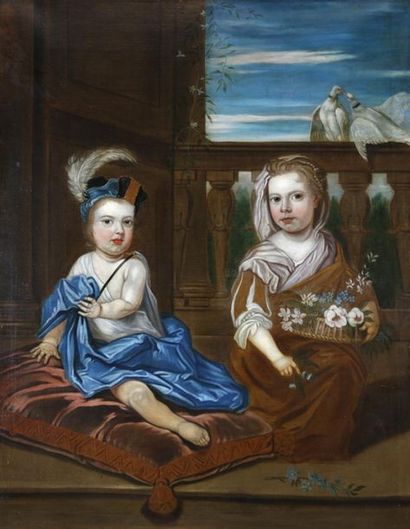 18th Century SCHOOL 

Two children and a...