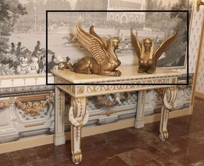 PAIR OF BALLS 

Empire Style 

Carved and...