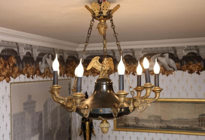 LARGE LIGHT chandelier with nine lights in...