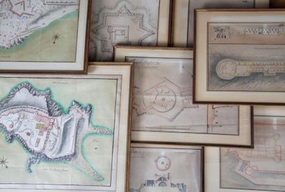 EIGHT ARCHITECT'S DRAWINGS representing forts...