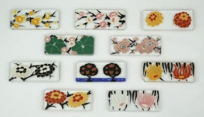 SET OF 10 GOLDEN GLASS KNIFE HOLDERS in Art...