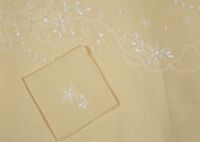 NAPPE RECTANGULAIRE à bord festonné ET SES...