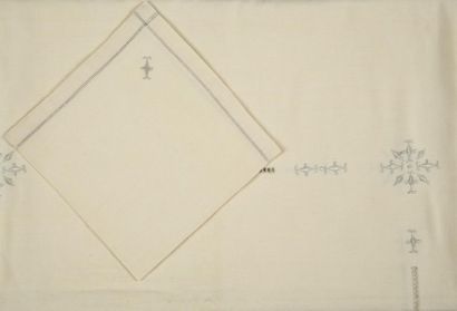 NAPPE RECTANGULAIRE et ses 12 SERVIETTES...