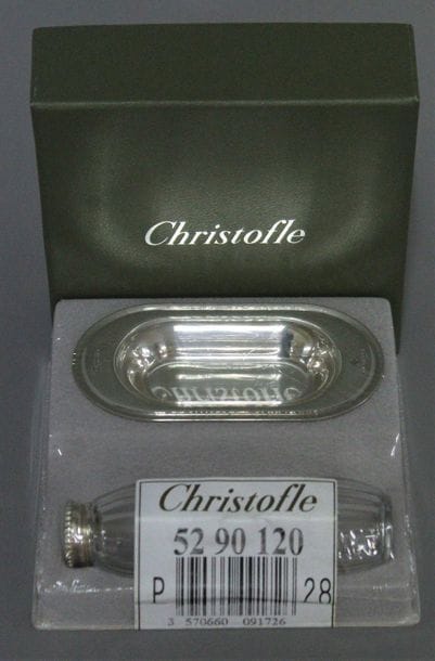 CHRISTOFLE - PAIRE DE SALERONS et leur PRESENTOIR...