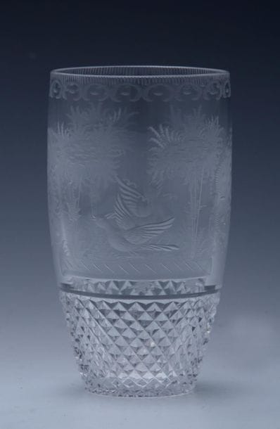 SUITE OF 6 LONG DRINK GLASSES in engraved...