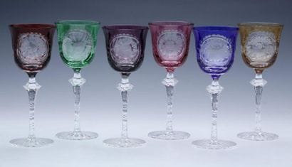 CRISTAL DE PARIS - SUITE OF 6 WINE GLASSES...