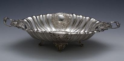 BREAD BASK BIN BASKET in silver plated metal...