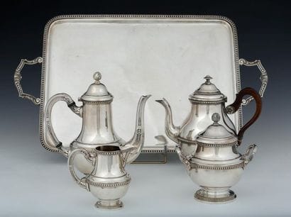 Tea / COFFEE SERVICE PARTY 3 PIECES balusters...