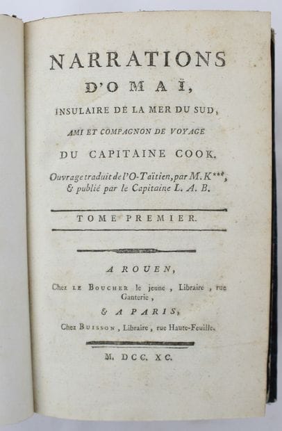 [BASTON]. Narrations d’Omaï, insulaire de...