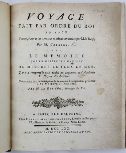 CASSINI (Jean-Dominique). Voyage fait par...