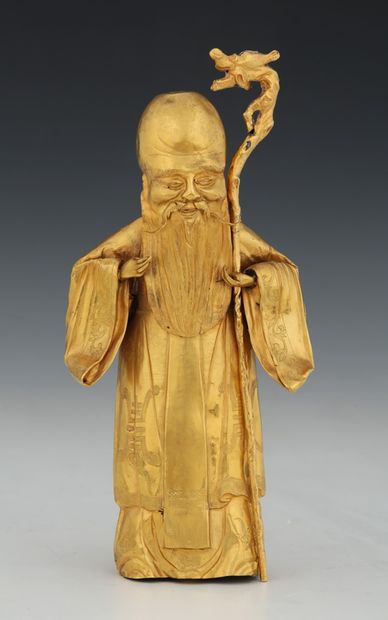 CHINE, vers 1900 

Sujet en or jaune représentant...