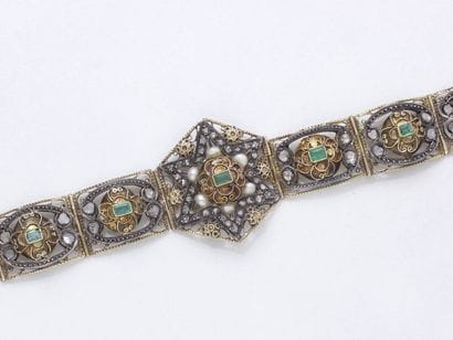 DELICAT BRACELET articulé en or 750 et argent...