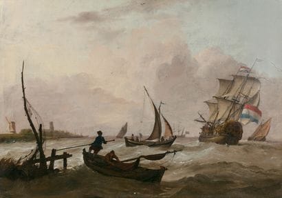 ECOLE HOLLANDAISE vers 1800 

Sortie du port...