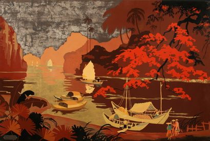 Lê THY (1919-?) 

Pêcheurs à l'entrée d'une...