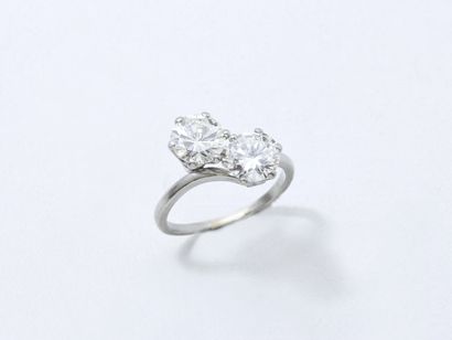 BAGUE TOI ET MOI en platine 850 millièmes...