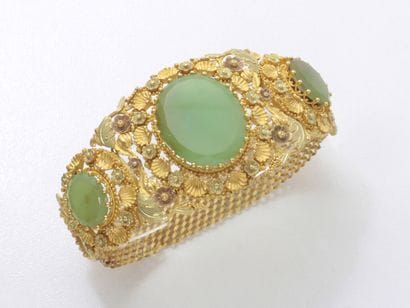 BRACELET articulé 3 ors 750 millièmes centré...