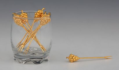 SET OF 12 GOLDEN METAL COCKTAIL PLATES Modern...