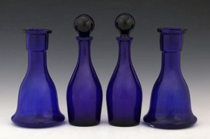 PAIR OF CARAFES AND THEIR STOP AND PAIR OF...