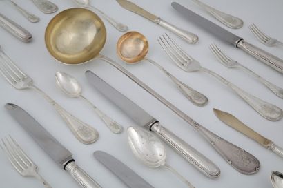 SET OF 86 PIECES of cutlery in silver 830...