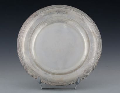 ROUND PLAT in Minerva silver 950 Millièmes...