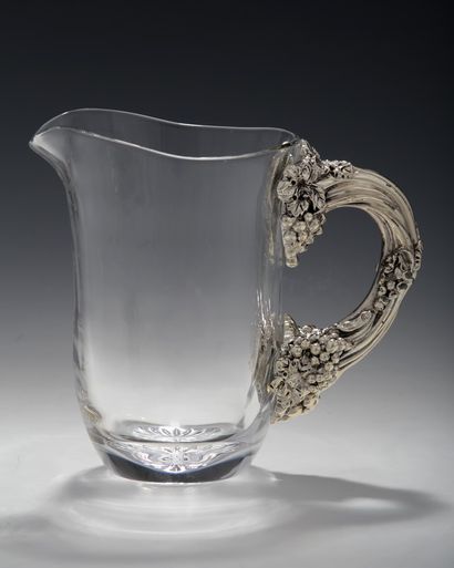 BRUNI - White crystal water jug with star-shaped...