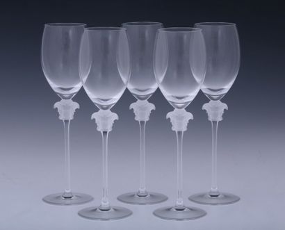 VERSACE - MEDUSA MODEL - 5 WATER GLASSES...