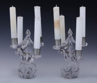 SCHNEIDER FRANCE - PAIR OF TABLE CANDELABRES...